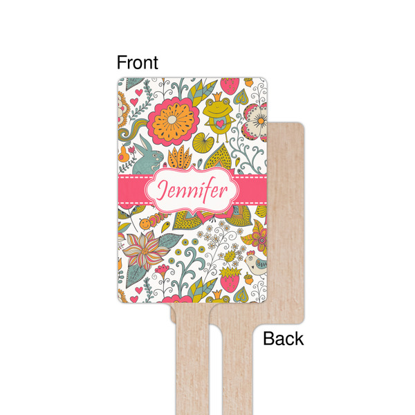 Wild Garden Wooden 6.25" Stir Stick - Rectangular - Single - Front & Back