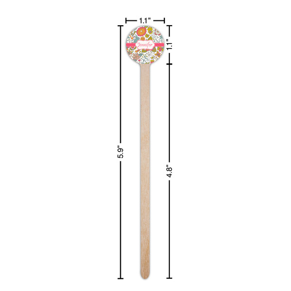 Wild Garden Wooden 6" Stir Stick - Round - Dimensions