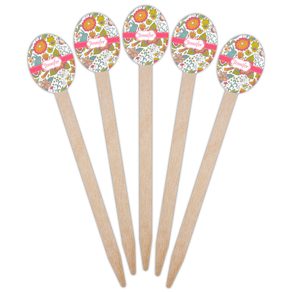 Wild Garden Wooden Food Pick - Oval - Fan View