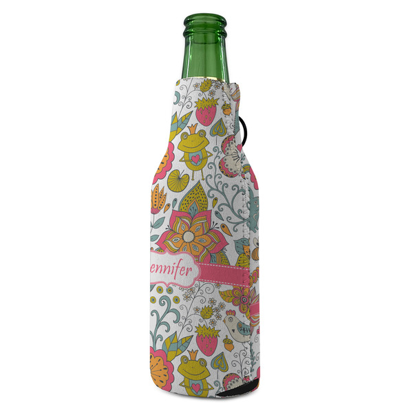 Wild Garden Zipper Bottle Cooler - ANGLE (bottle)