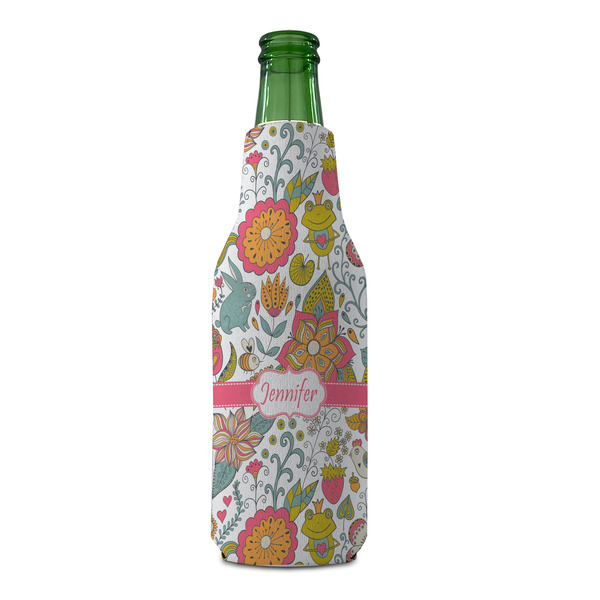Wild Garden Zipper Bottle Cooler - FRONT (bottle)