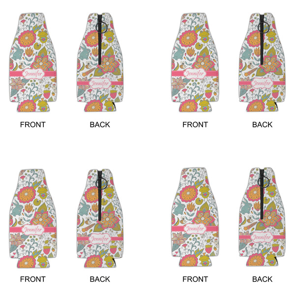 Wild Garden Zipper Bottle Cooler - Set of 4 - APPROVAL