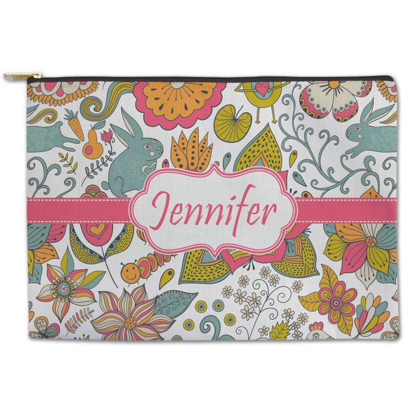 Custom Wild Garden Zipper Pouch - Large - 12.5"x8.5" (Personalized)