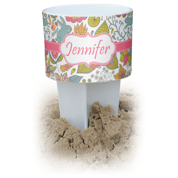 Custom Wild Garden White Beach Spiker Drink Holder (Personalized)