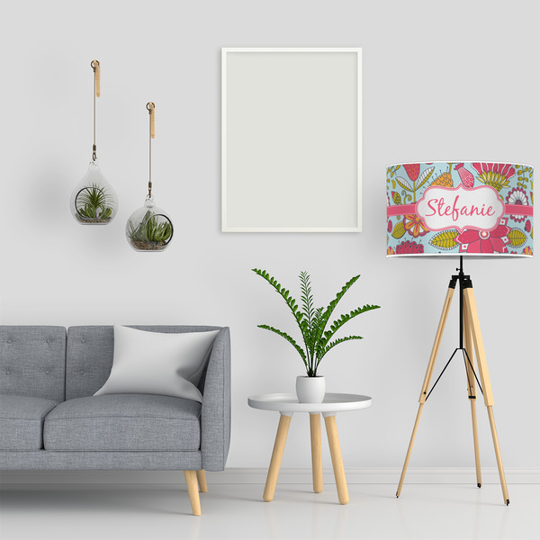 Wild Flowers 12" Drum Lampshade - LIFESTYLE