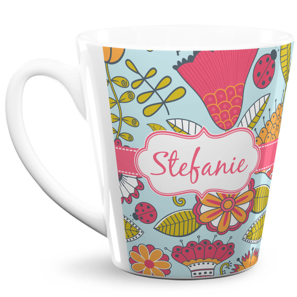 Custom Wild Flowers 12 Oz Latte Mug (Personalized)