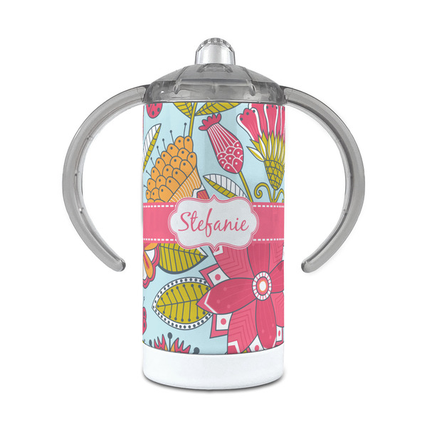 Custom Wild Flowers 12 oz Stainless Steel Sippy Cup (Personalized)