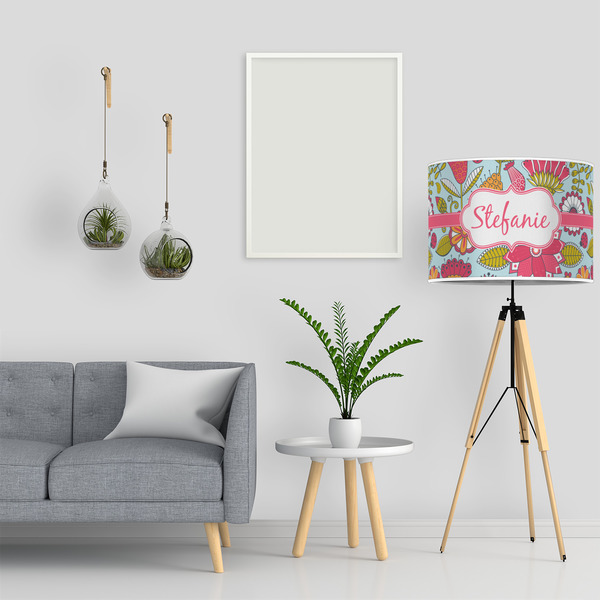 Wild Flowers 16" Drum Lampshade - LIFESTYLE