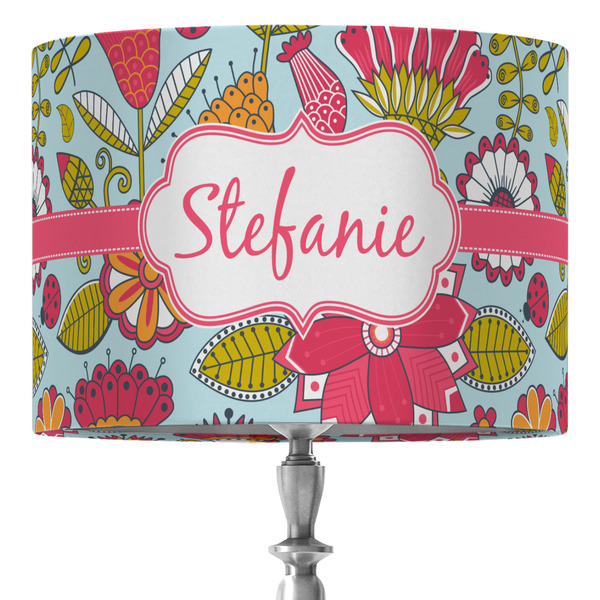Custom Wild Flowers 16" Drum Lamp Shade - Fabric (Personalized)