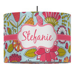 Wild Flowers 16" Drum Pendant Lamp - Fabric (Personalized)