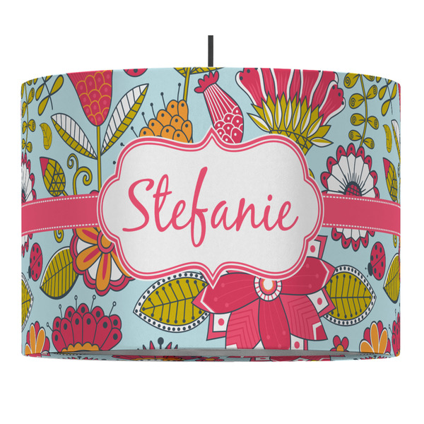 Wild Flowers 16" Drum Lampshade - PENDANT (Fabric)