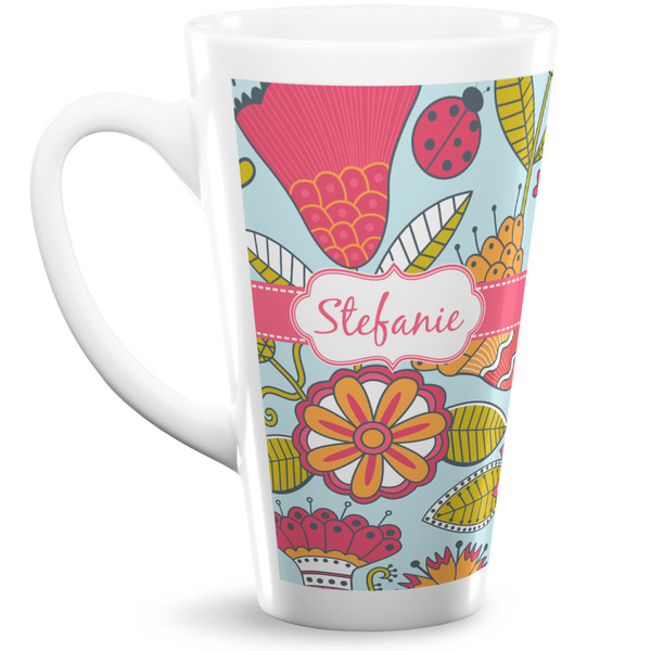 Custom Wild Flowers Latte Mug (Personalized)