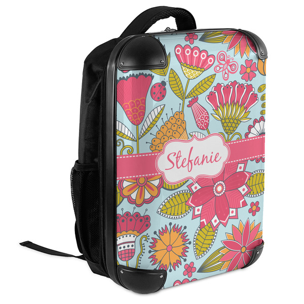 Wild Flowers 18" Hard Shell Backpacks - ANGLED VIEW
