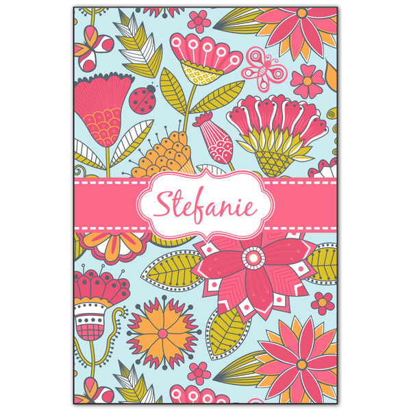 Custom Wild Flowers Wood Print - 20x30 (Personalized)