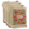 Wild Flowers 3 Reusable Cotton Grocery Bags - Front View