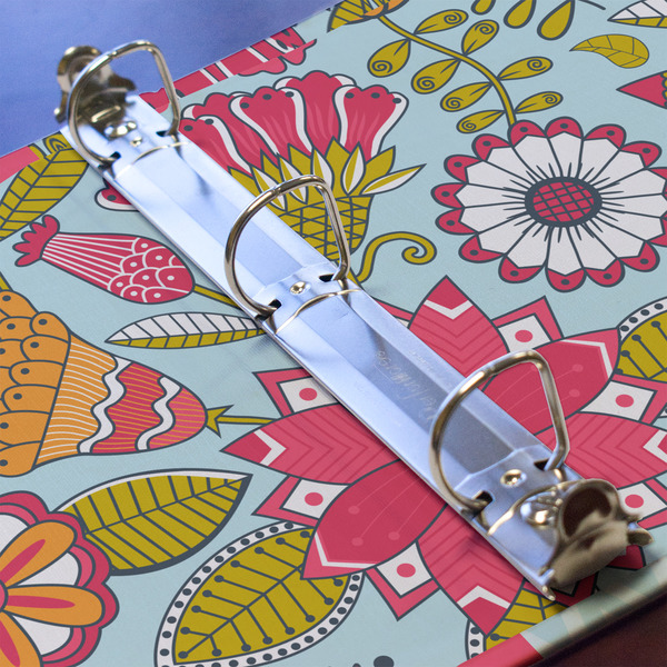 Wild Flowers 3 Ring Binders - Full Wrap - 1" - DETAIL