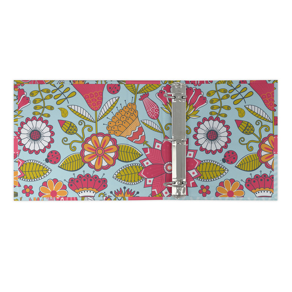 Wild Flowers 3 Ring Binders - Full Wrap - 2" - OPEN INSIDE