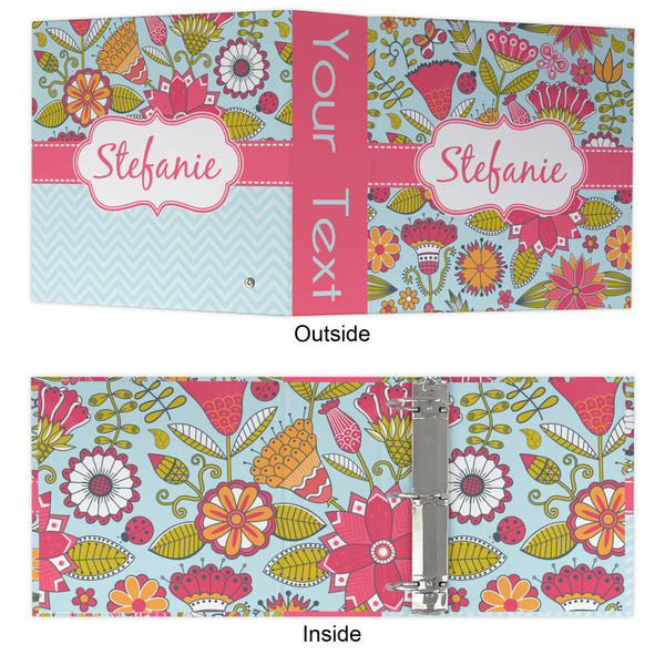 Wild Flowers 3 Ring Binders - Full Wrap - 3" - APPROVAL