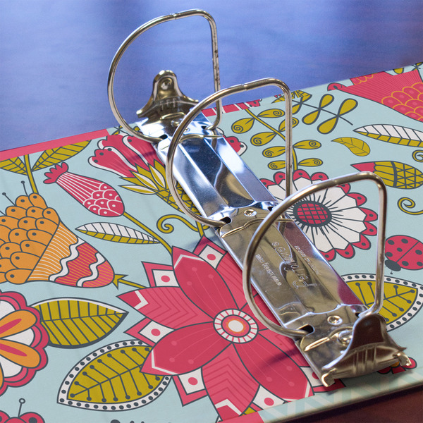 Wild Flowers 3 Ring Binders - Full Wrap - 3" - DETAIL