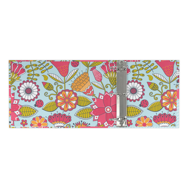 Wild Flowers 3 Ring Binders - Full Wrap - 3" - OPEN INSIDE