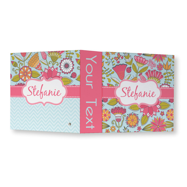 Wild Flowers 3 Ring Binders - Full Wrap - 3" - OPEN OUTSIDE