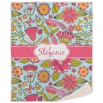Wild Flowers Sherpa Throw Blanket (Personalized)