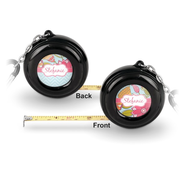 Wild Flowers 6-Ft Pocket Tape Measure with Carabiner Hook - Front and Back