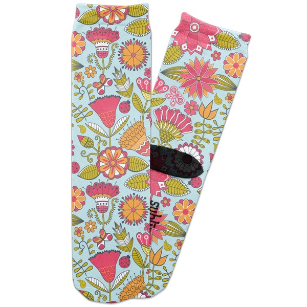 Custom Wild Flowers Adult Crew Socks