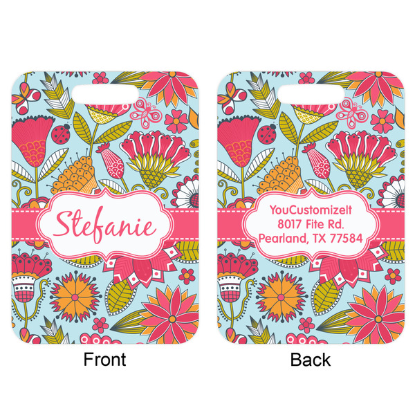 Wild Flowers Aluminum Luggage Tag (Front + Back)