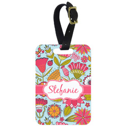 Wild Flowers Metal Luggage Tag w/ Name or Text
