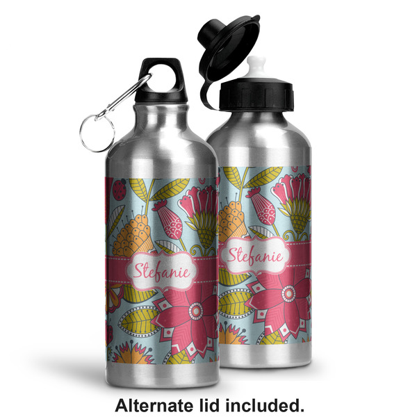 Wild Flowers Aluminum Water Bottle - Alternate lid options