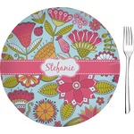Wild Flowers 8" Glass Appetizer / Dessert Plates - Single or Set (Personalized)