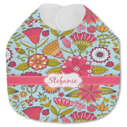 Wild Flowers Jersey Knit Baby Bib w/ Name or Text