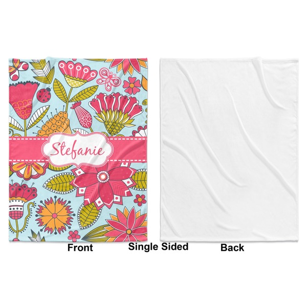 Wild Flowers Baby Blanket (Single Side - Printed Front, White Back)
