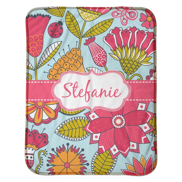 Wild Flowers Baby Sherpa Blanket - Flat