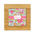 Wild Flowers Bamboo Trivet with Ceramic Tile Insert (Personalized)