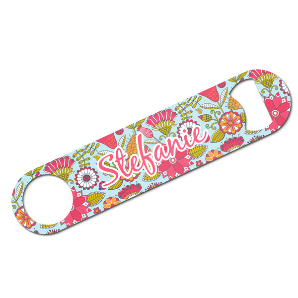Custom Wild Flowers Bar Bottle Opener w/ Name or Text