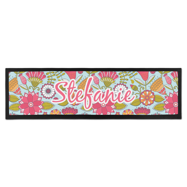 Custom Wild Flowers Bar Mat - Large (Personalized)