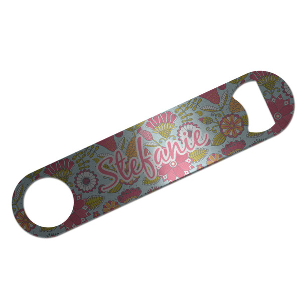 Wild Flowers Bar Opener - Silver - Front
