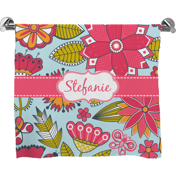 Custom Wild Flowers Bath Towel (Personalized)