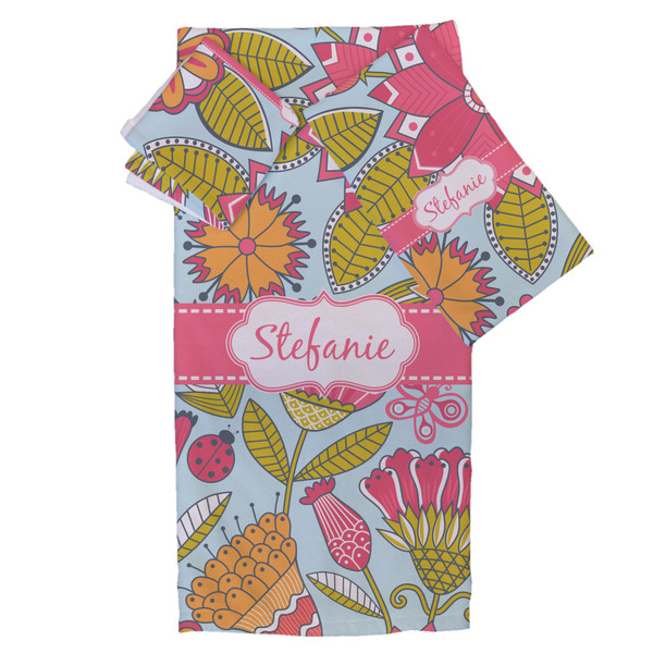 Custom Wild Flowers Bath Towel Set - 3 Pcs (Personalized)