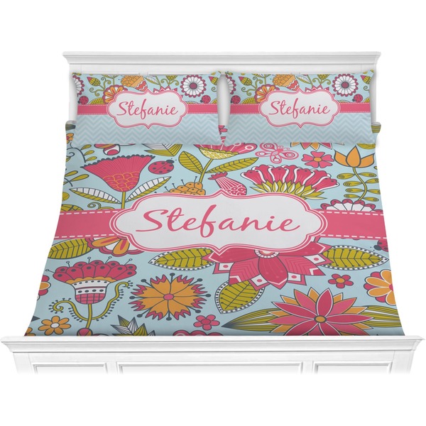 Custom Wild Flowers Comforter Set - King (Personalized)