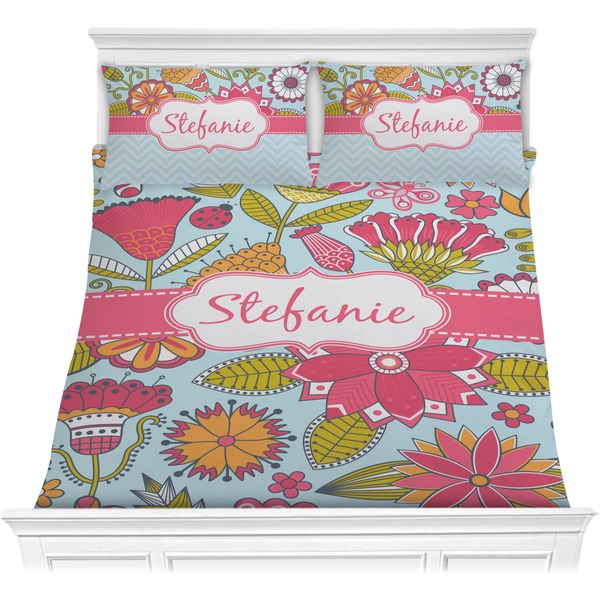 Custom Wild Flowers Comforter Set - Full / Queen (Personalized)