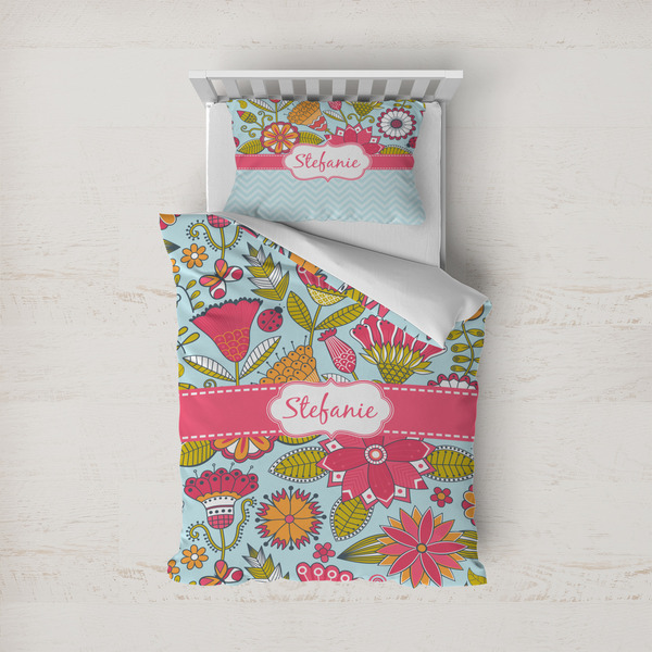 Custom Wild Flowers Duvet Cover Set - Twin (Personalized)