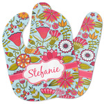 Wild Flowers Baby Bib w/ Name or Text
