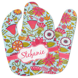 Wild Flowers Baby Bib w/ Name or Text