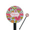 Wild Flowers 5.5" Round Plastic Stir Sticks - Black - Double Sided (Personalized)