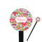 Wild Flowers 7" Round Plastic Stir Sticks - Black - Double Sided (Personalized)