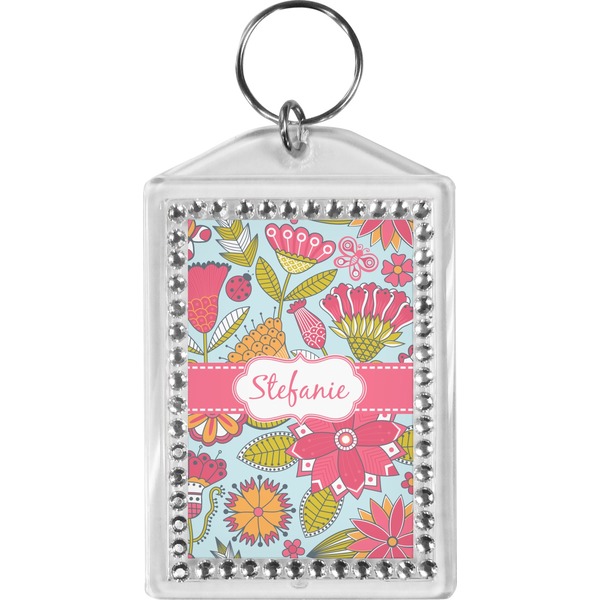 Custom Wild Flowers Bling Keychain (Personalized)