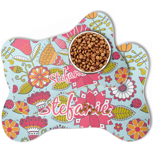 Wild Flowers Bone Shaped Dog Mats - MAIN